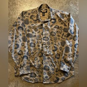 Vintage Harley Davidson AOP Button Up